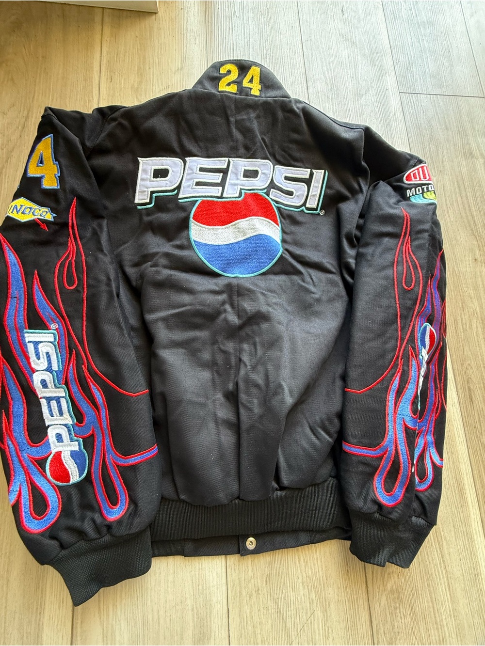 Vintage Reworked Pepsi Black Racing Jacket with Embroidered Logos - Picture 5 of 5